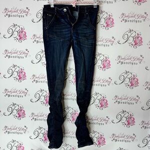 G-Star Blue Skinny Jeans with Stretch Fit cinch legs unique dark wash mid skinny